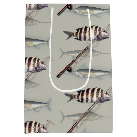 Saltwater Fisherman Vist thema Medium Cadeauzakje (Achterkant)