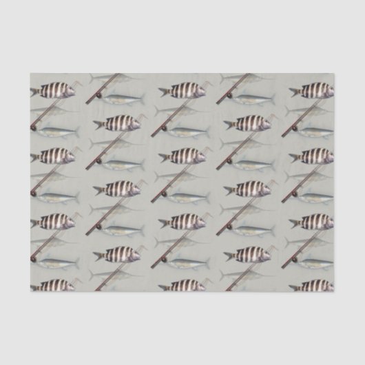 Saltwater Fisherman Vist thema Tissuepapier (Voorkant)