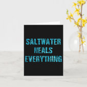 Saltwater Heals Everything Motivational Quotes  Kaart (Gele Bloem)