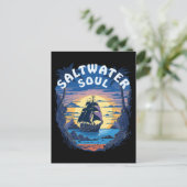 Saltwater Soul - Oude Galei Boot Briefkaart (Staand voorkant)