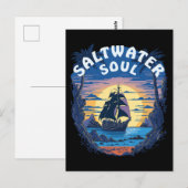Saltwater Soul - Oude Galei Boot Briefkaart (Voorkant / Achterkant)