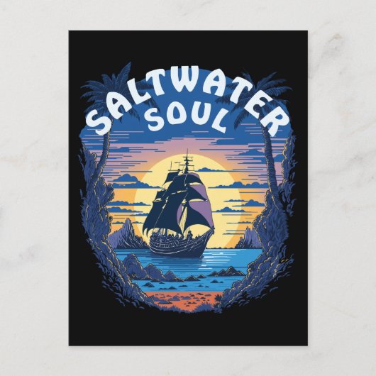 Saltwater Soul - Oude Galei Boot Briefkaart (Voorkant)