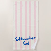 'Saltwater Soul' Zachte Roze En Crème Gestreepte S