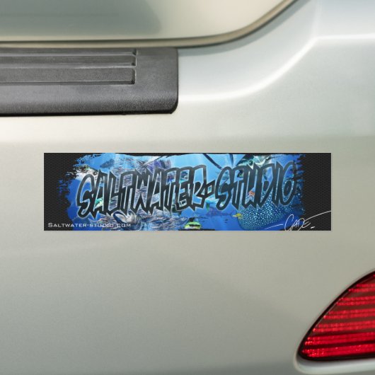 Saltwater studio-sticker bumpersticker (Op auto)