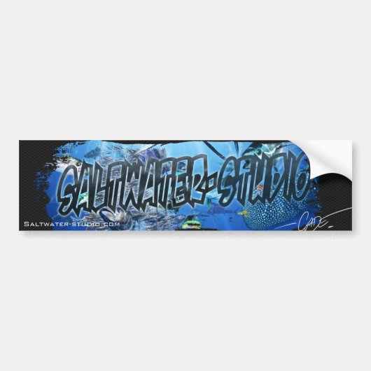 Saltwater studio-sticker bumpersticker (Voorkant)