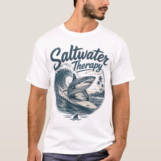 Saltwater Therapy Surfwave T-shirt (Voorkant)