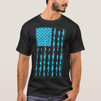 Saltwater Vist Mannen Amerikaanse vlag Saltwaters T-shirt