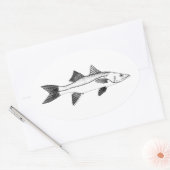  Saltwater Vist - Snook Ovale Sticker (Envelop)