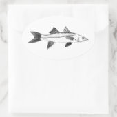  Saltwater Vist - Snook Ovale Sticker (Tas)
