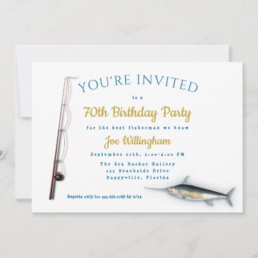 Saltwater Vist volwassen man op geboortedag Kaart (Voorkant)