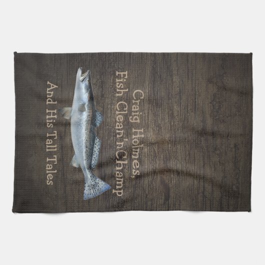 Saltwaterforel Vist ・ Aangepast Theedoek (Horizontaal)