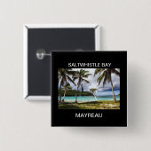 Saltwhistle Bay, Mayreau, Caribisch Eiland Vierkante Button 5,1 Cm (Voorkant /achterkant)