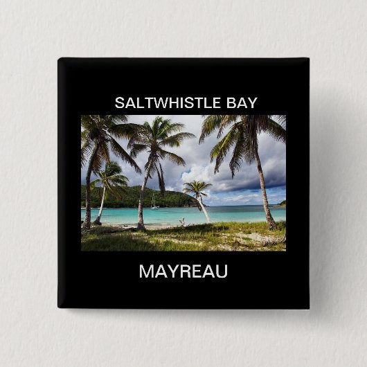 Saltwhistle Bay, Mayreau, Caribisch Eiland Vierkante Button 5,1 Cm (Voorkant)