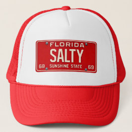 Salty 1969 | Red Retro Florida License Plate Surf Trucker Pet