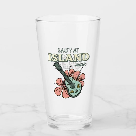 Salty AF Island Muziek Glas (Voorkant)