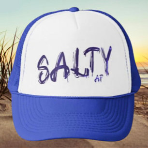 "Salty AF" logo Blauwe Schemer Trucker Pet