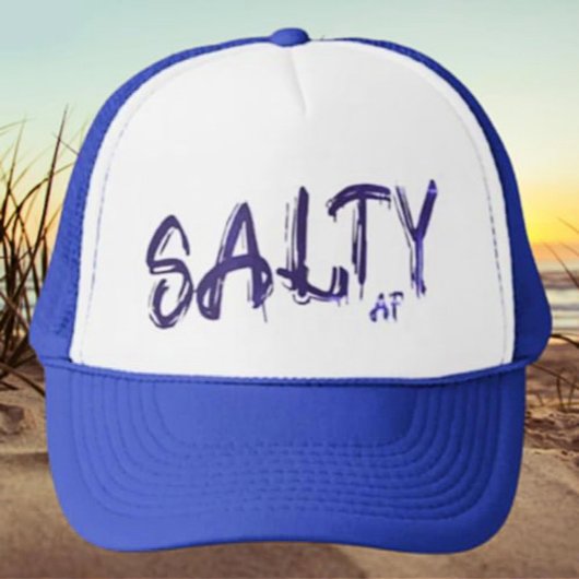 "Salty AF" logo Blauwe Schemer Trucker Pet