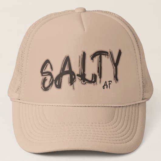 "Salty AF" logo Sandy Beach Trucker Pet (Voorkant)