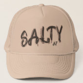 "Salty AF" logo Sandy Beach Trucker Pet (Voorkant)