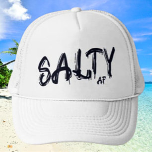 "Salty AF" logo Trucker Pet