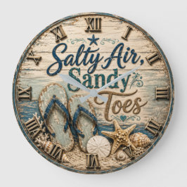 Salty Air Sandy Toes Coastal Beach House Flip Flop Grote Klok
