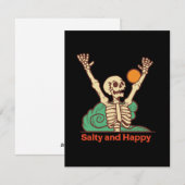Salty and Happy Skeleton op een Feestdagenkaart (Voorkant / Achterkant)