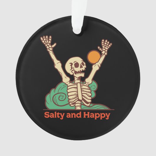Salty and Happy Skeleton op een Ornament (voorkant)