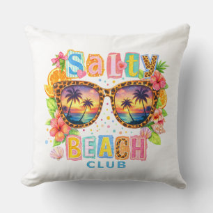 Salty Beach Club Tropische Zonsondergang Zonnebril Kussen