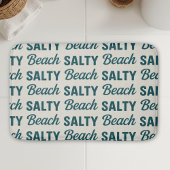 Salty Beach Coastal Teal Graphic Print Ocean Decor Badmat