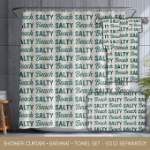 Salty Beach Coastal Teal Graphic Print Ocean Decor Badmat
