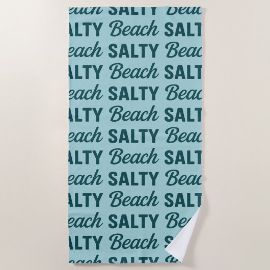 Salty Beach - Coastal Teal Sea Glass Graphic Print Strandlaken (Voorkant)