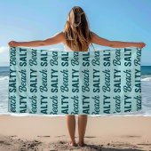 Salty Beach - Coastal Teal Sea Glass Graphic Print Strandlaken