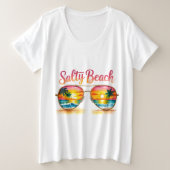 Salty Beach  Grote Maat T-shirt (Design voorkant)