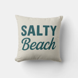 Salty Beach - Reversible Coastal Teal Ocean Print Kussen