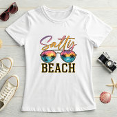 Salty Beach Sunglasses; Retro Summer Palm Tree T-shirt