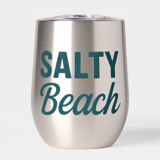 Salty Beach Teal Coastal Life Ocean Graphic Print (Voorkant)