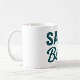 Salty Beach Teal Coastal Life Ocean Graphic Print Koffiemok