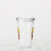 Salty Beach | Tropische zon en palmboom Acryl Drinkbeker (Rechts)