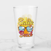 Salty Beach | Tropische zon en palmboom Glas (Voorkant)