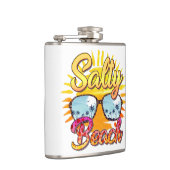 Salty Beach | Tropische zon en palmboom Heupfles (Rechts)