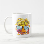 Salty Beach | Tropische zon en palmboom Koffiemok (Links)