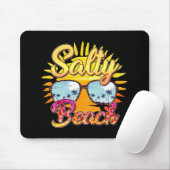 Salty Beach | Tropische zon en palmboom Muismat (Met muis)