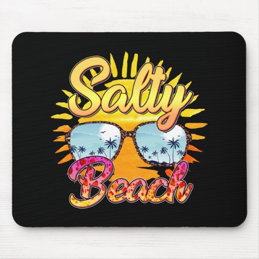 Salty Beach | Tropische zon en palmboom Muismat (Voorkant)