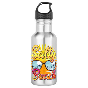 Salty Beach Tropische zon en palmboom Waterfles