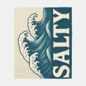 Salty Blue Surf Beach Waves Nautical Coastal Decor Fleece Deken (Voorkant)