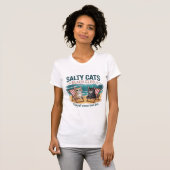 Salty Cats Beach Club, Summer Vacation, Funny Cats T-shirt (Voorkant volledig)