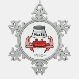 Salty Crab, MeWarriorWoman op Twitch Tin Sneeuwvlok Ornament