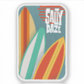 Salty Daze Surfen Sticker (Voorkant)