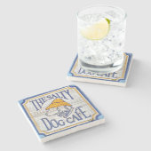 Salty Dog, Hilton Head Island Marble Onderzetter. Stenen Onderzetter (Zijkant)