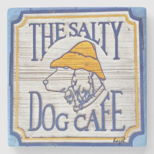 Salty Dog, Hilton Head Island Marble Onderzetter. Stenen Onderzetter (Voorkant)